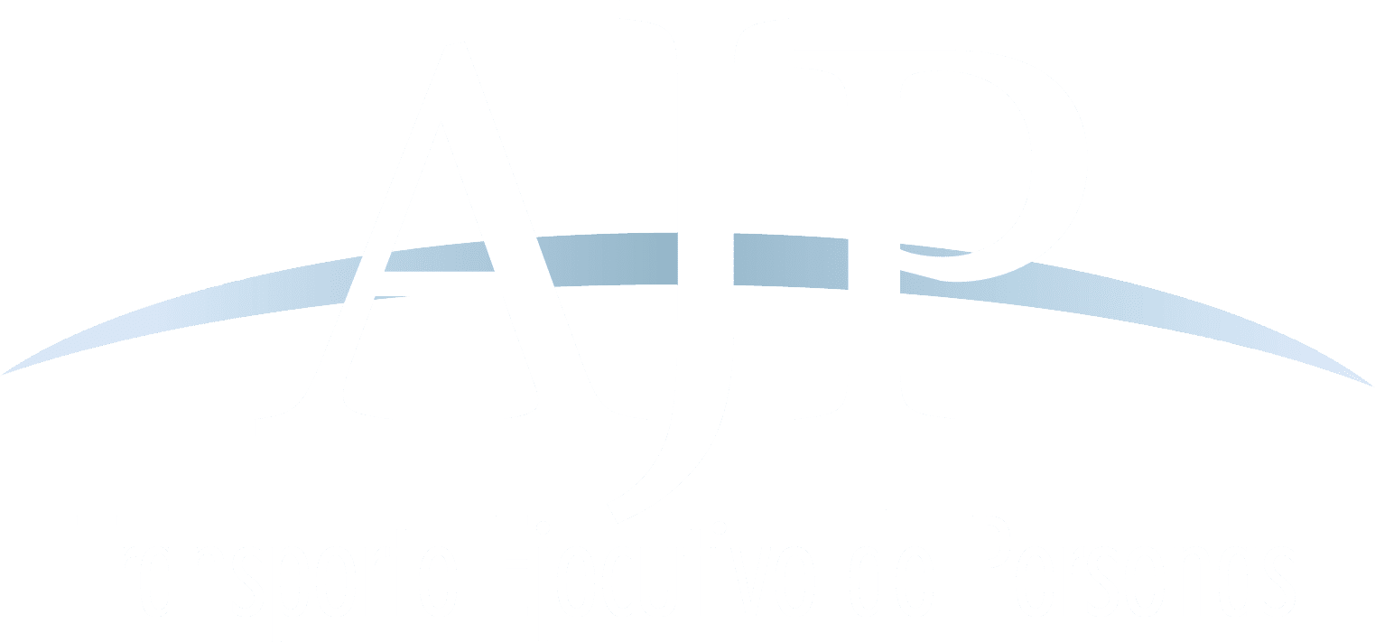 Logo claro de AJP Transporte ejecutivo de personas en Santiago de Chile