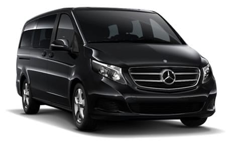 Minivan de lujo Mercedes Benz V-Class para transporte ejecutivo y VIP en Santiago.